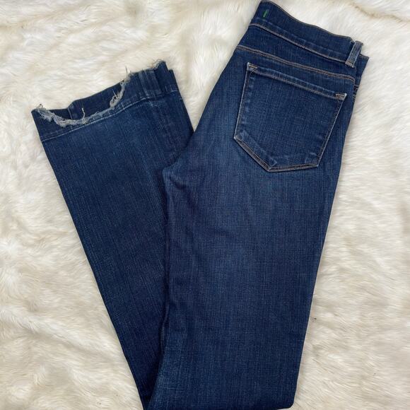 J Brand Flare Bootcut Dark Washed Distressed Hem Womens Size 28 Jeans - Picture 1 of 14